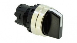 YW4S-21, Selector Switch Actuator, 2 Positions, Metal, Black, Spring Return from Right, IDEC