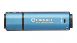 IKVP50/256GB, USB Stick, IronKey Vault Privacy 50, 256GB, USB 3.1, Blue, Kingston