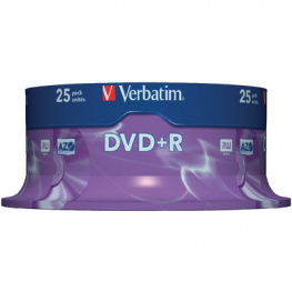 43500, DVD+R 4.7 GB Spindle for 25, Verbatim