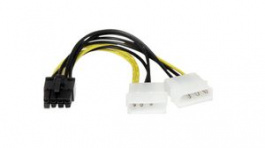 LP4PCIEX8ADP, PCIe Video Card Power Cable 152mm Black / Yellow, StarTech