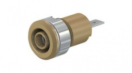 23.3070-27, Safety socket, diam. 4mm, Brown, 24A, 1kV, Nickel-Gold, Staubli (former Multi-Contact )