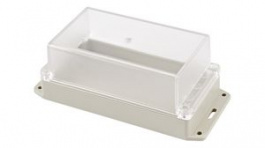 RP1195BFC, Flanged Enclosure with Clear Lid 165x85x70mm Light Grey ABS/Polycarbonate IP65, Hammond