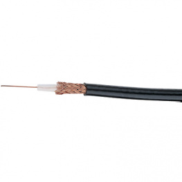 RG59B/U BLACK X [500 м], Coaxial cable   1 x0.58 mm Steel wire, copper plated (StCu) Black, CEAM