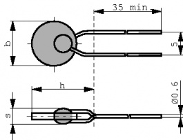 B59755-B115-A70, PTC-резистор с выводами 500 Ω 115 °C, TDK-Epcos