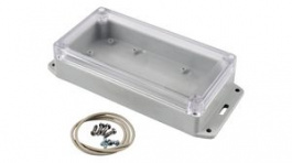 RP1160BFC, Flanged Enclosure with Clear Lid 165x85x40mm Off-White Polycarbonate IP65, Hammond