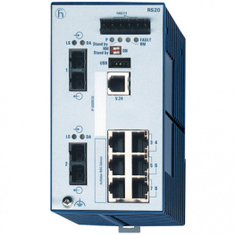 RS20-0800M2M2SDAE, Industrial Ethernet Switch 6x 10/100 RJ45 2x SC (multi-mode), Hirschmann