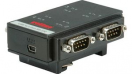12.02.1003, Converter/Server DIN Rail USB 2.0 to 4 Port RS232 Mini USB - 4x DB9 Male, Roline