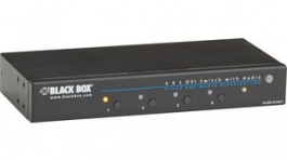 AVSW-DVI4X1, 4 x 1 DVI Switch with Audio, Black Box