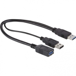 BB-3490-03, Кабель USB 3.0 Dual Power 0.3 m, Maxxtro