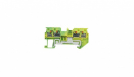 RND 205-01383, Din-Rail Terminal Block, Ground, 4 Positions, Push-In, Green, 0.14 ... 1.5mm2, RND Connect