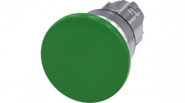 3SU1050-1BD40-0AA0, SIRIUS ACT Mushroom Push-Button front element Metal, glossy, green, Siemens