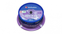 43757, DVD+R 8.5 GB Spindle of 25, Verbatim
