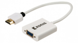 KNM34900W02, Monitor cable 0.2 m White, KONIG