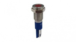RND 210-00699, Vandal Resistant LED Indicator, Red, 8mm, 12VDC, Soldering Lugs, RND Components