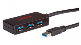 12.04.1097, USB Hub with Repeater, USB 3.2, USB A Plug, Black, Roline