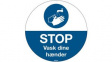 306906 Wash Your Hands, Floor Sign, Danish, White on Blue, Polyester, Mandatory Action,