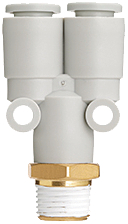 KQ2U06-01AS, Y-plug-in connector R1/8"-6.0 mm, SMC PNEUMATICS