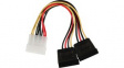 CCGP73520VA015 Internal Power Cable Molex Male - 2x SATA 15-Pin Female 150mm Multicolour