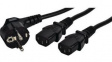 RND 465-00941 Mains Cable Type F (CEE 7/4) - 2x IEC 60320 C13 1.8m Black