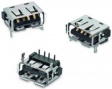 614104150121 Socket, 4, USB 2.0 A THT