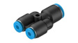QSY-8-4 Push-In Y-Connector, 41.9mm, Compressed Air, QS