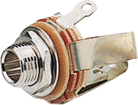 12 B, Jack panel socket diam. 6.35 mm nickel - plated 3 poles, Switchcraft