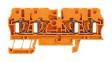 1636800000 Feed-through Terminal Block, Tension Clamp, 4 Poles, 24A, 2.5mm\x1a, Orange