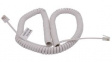 RND 765-00133 Telephone Cable, RJ10 Plug - RJ10 Plug, Coiled, 5m, White