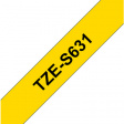 TZE-S631 Этикеточная лента 12 mm черный на желтом