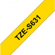 TZE-S631 Label Tape 12 mm Black on Yellow 8 m