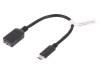AK-300315-001-S Кабель; USB 3.0,USB 3.1; гнездо USB A, вилка USB C; 150мм; черный