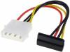 SATA-PS-15/K, Адаптер; угловая вилка SATA, компьютерное гнездо Molex; 0,15м, Goobay