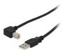 93016 Кабель; USB 2.0; вилка USB A, угловая вилка USB B; 0,5м; черный
