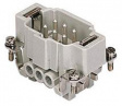 CNEM 06 TX CNE, 6 poles + earth, male insert, with male contacts, silver plated