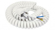 SP-DSR-214 Spiral Cable with Type F (CEE 7/7) Plug 3x 0.75mm2 White 750mm ... 3m