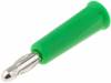 1010-I-GN, Вилка; "банан" 4мм; 24А; 60ВDC; зеленый; Диам.кабеля макс:6мм, Electro-PJP