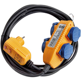1168720010, RCD protection adapter cable, 4xF (CEE 7/3), 5 m, F (CEE 7/4), Brennenstuhl