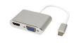 12.03.3215 Adapter, USB-C Plug - HDMI Socket/VGA 15-pin Socket