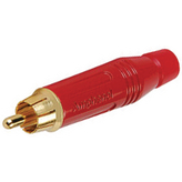 ACPR-RED, Вилка; RCA; "папа"; прямой; пайка; красный; позолота; на провод, Amphenol