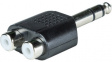 RND 205-00600 Mono Audio Adapter, 2 x RCA Sockets / 6.35mm Mono Plug