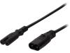 CP129 Кабель; IEC C7 "мама", IEC C8 "папа"; 2м; Гнезда:1; черный