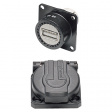 USBF 21 B SCC Appliance socket with USB A coupler Field Poles=4 Female