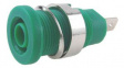 FCR73575G Panel Mount Socket, \x1a4mm, Green, 24A, 1kV, Nickel-Plated