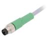 1697548/100/2.000, Соединительный кабель; M8; PIN:3; прямой; 2м; вилка; 60ВAC; 4А, Phoenix Contact