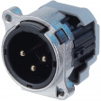 NC3MBY XLR Panel-mount male receptacle 3Pnickel-plated