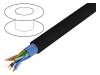 74008 BK002, Провод; 5e; однопров; Cu; 4x2x24AWG; ПВХ; черный; 152м; 7,1мм, Alpha Wire