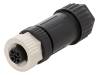 M12S-04BFFB-SL7002 Вилка; M12; PIN:4; "мама"; код S-Power; на провод; зажим под винт