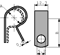 K-8108, Steel Cable Clamp diam. 17.45 mm, Keystone