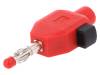 22.3006-22, Вилка; "банан" 4мм; 10А; красный; 2,5мм2; Покрытие: никелированные, Staubli (former Multi-Contact )