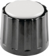 332.4 Plastic rotary knob without line black 20 mm
